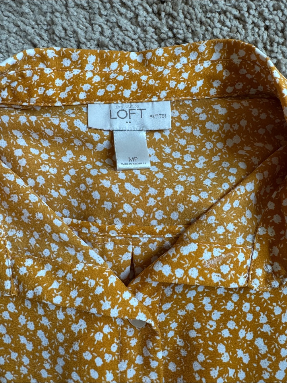 LOFT Women's Button-Down Shirt Trio - Black, Mustard Floral & Gray (Multiple) - Picture 3 of 7